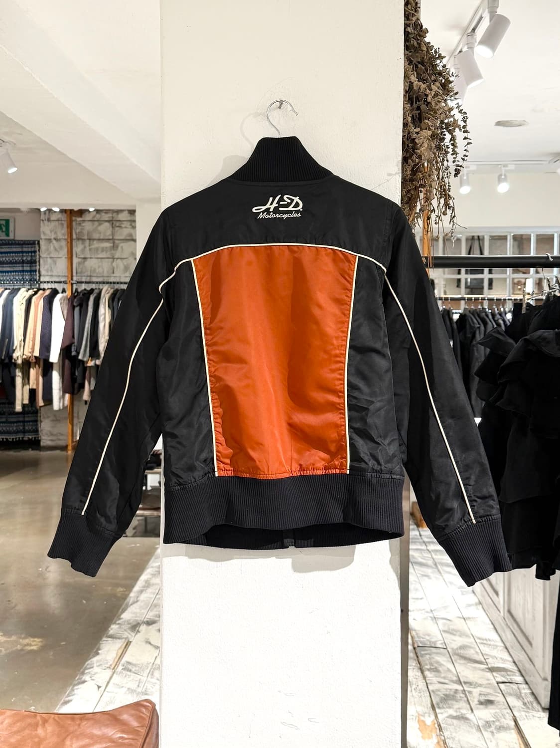 할리 데이비슨 블랙 오렌지 나일론 바이커 자켓 상품이미지6