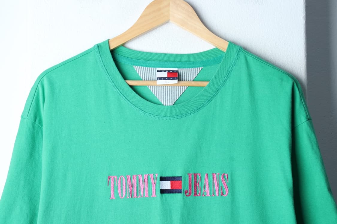 (XL-3XL) 타미힐피거 반팔 티셔츠 빅로고 그린 올드스쿨-H32176 상품이미지3