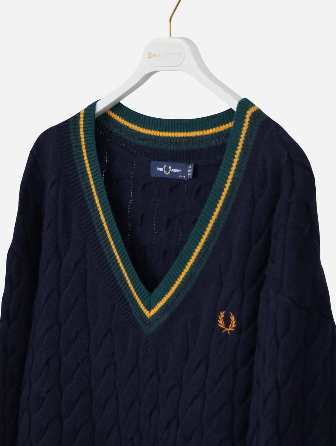 Fred Perry Cable Knit V-Neck Sweater 상품이미지2