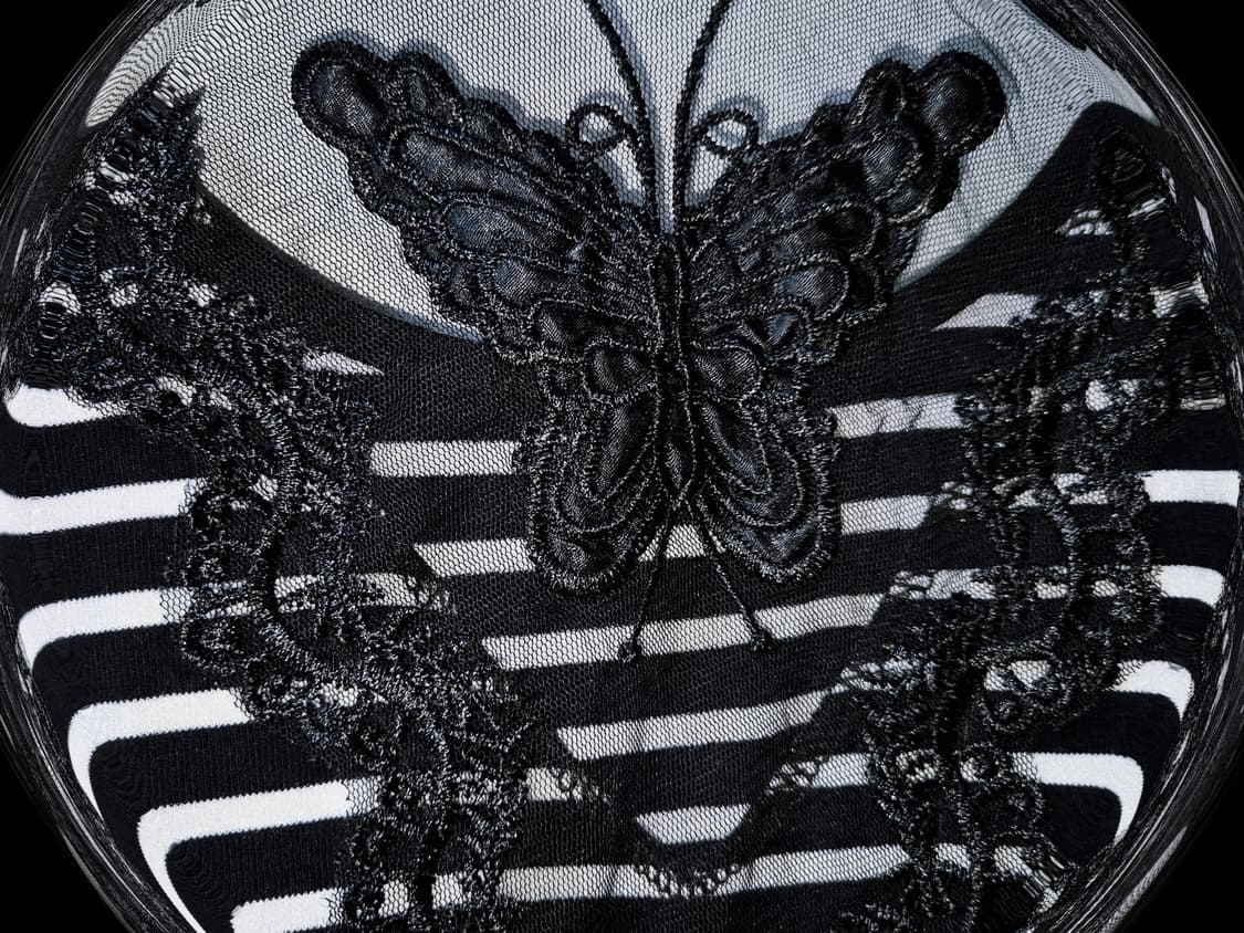 Vintage y2k Butterfly stripe top 상품이미지2