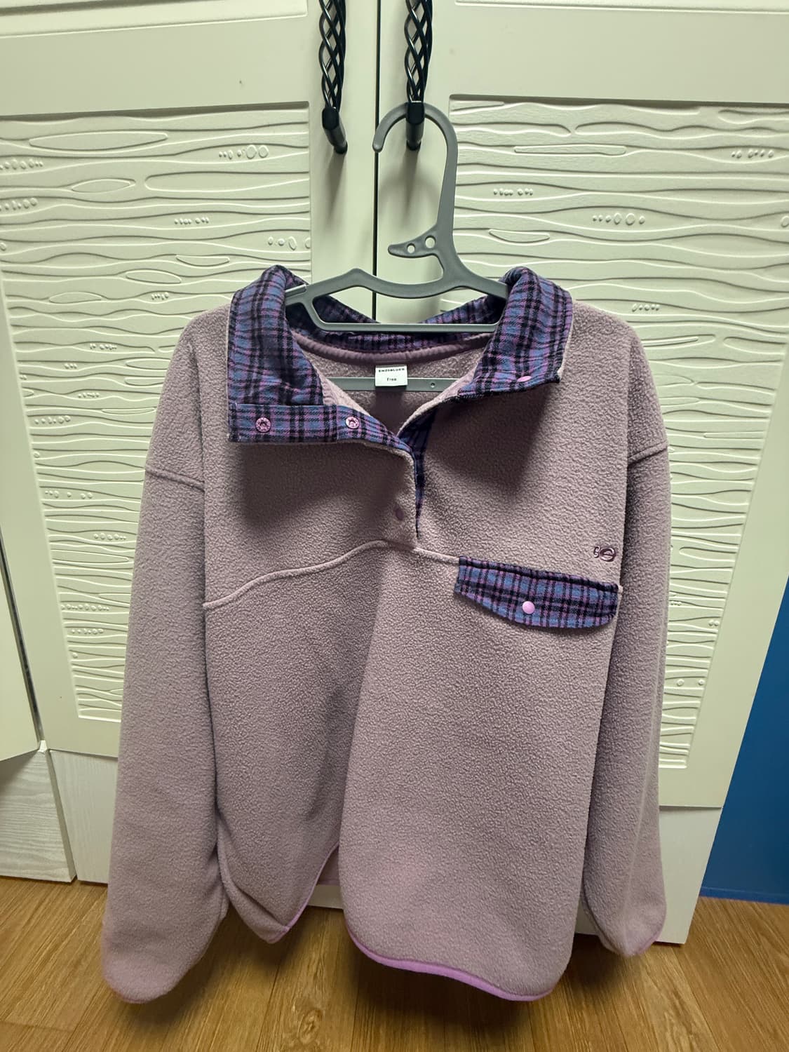 엔조블루스 레트로 스냅 플리스 아노락 라벤더 상품이미지3