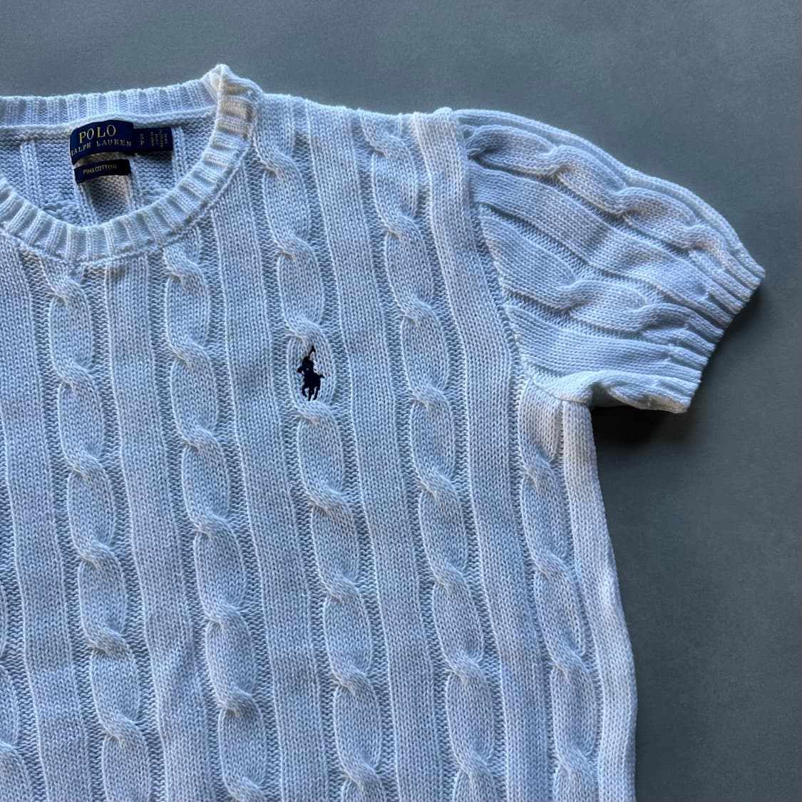[S]폴로 랄프로렌 꽈배기 반팔 니트 스웨터 상품이미지4
