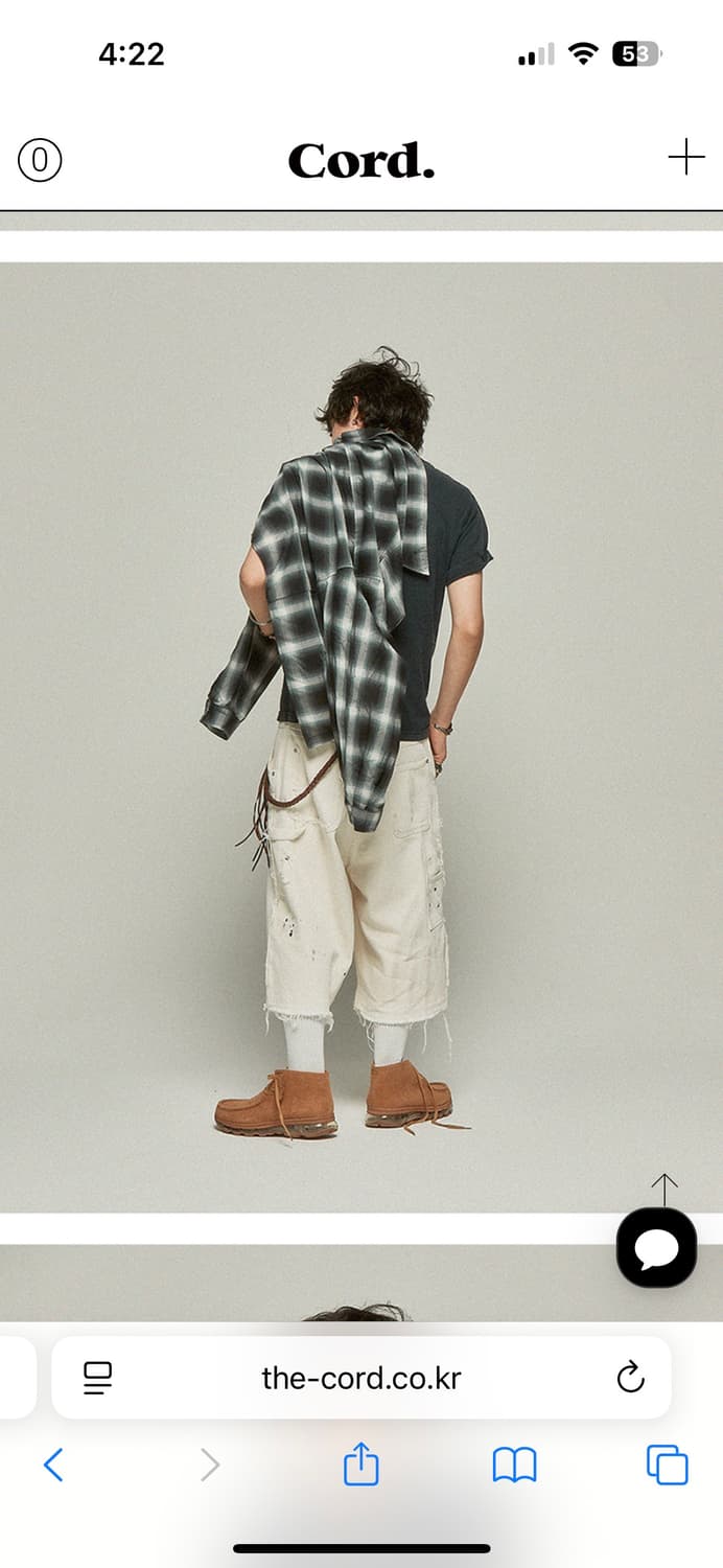 (새상품) CORD 코드 페인티드 워시드 버뮤다 팬츠 L 상품이미지2