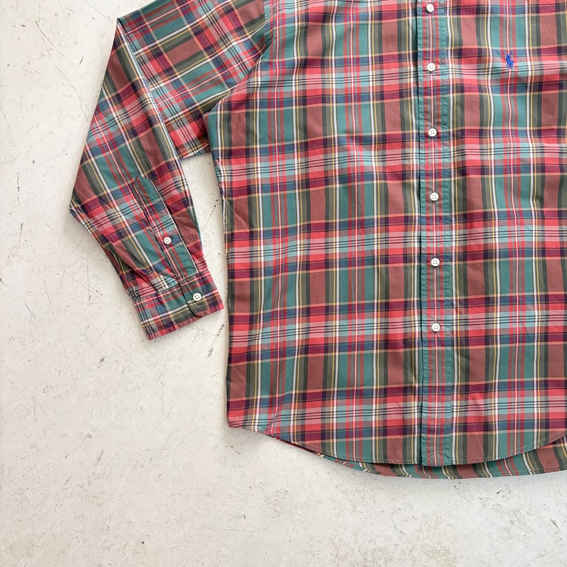 90s 폴로 랄프로렌 빈티지 플란넬 체크셔츠 XL 상품이미지3