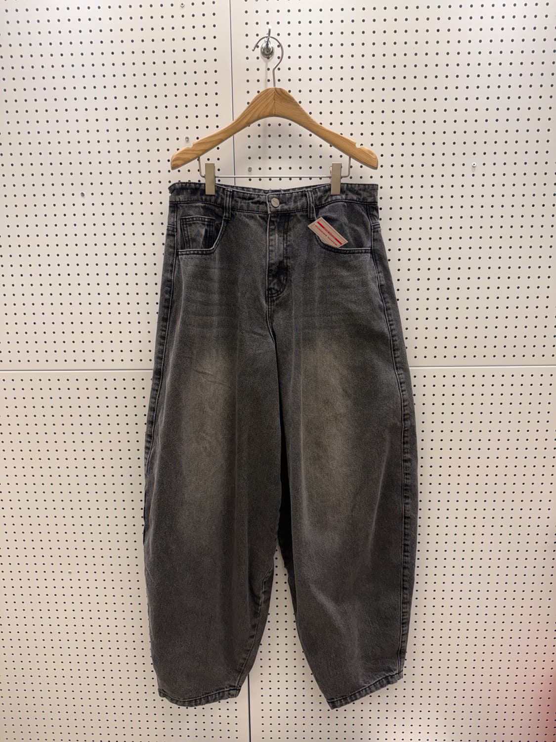 빈티지 흑청 워싱 벌룬 데님 팬츠 U648 상품이미지2