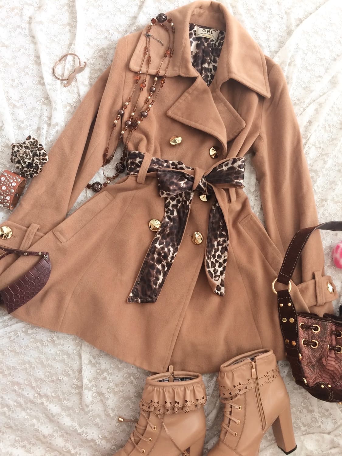 Vintage GRL ギャル leopard brown coat  상품이미지2