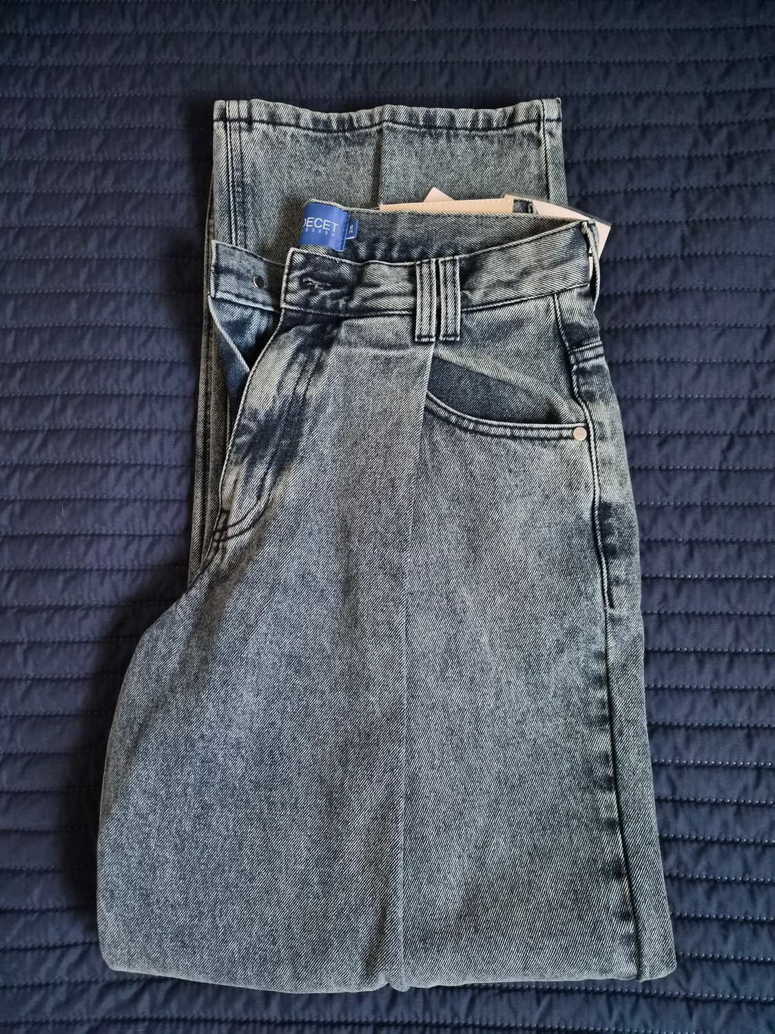 데케트 DECET 딥 플리츠 와이드 진 28 새상품 상품이미지4