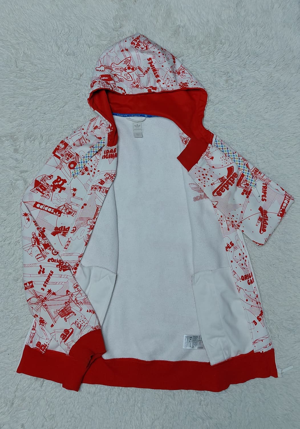 아디다스 패턴 기모 후드집업 100 상품이미지4