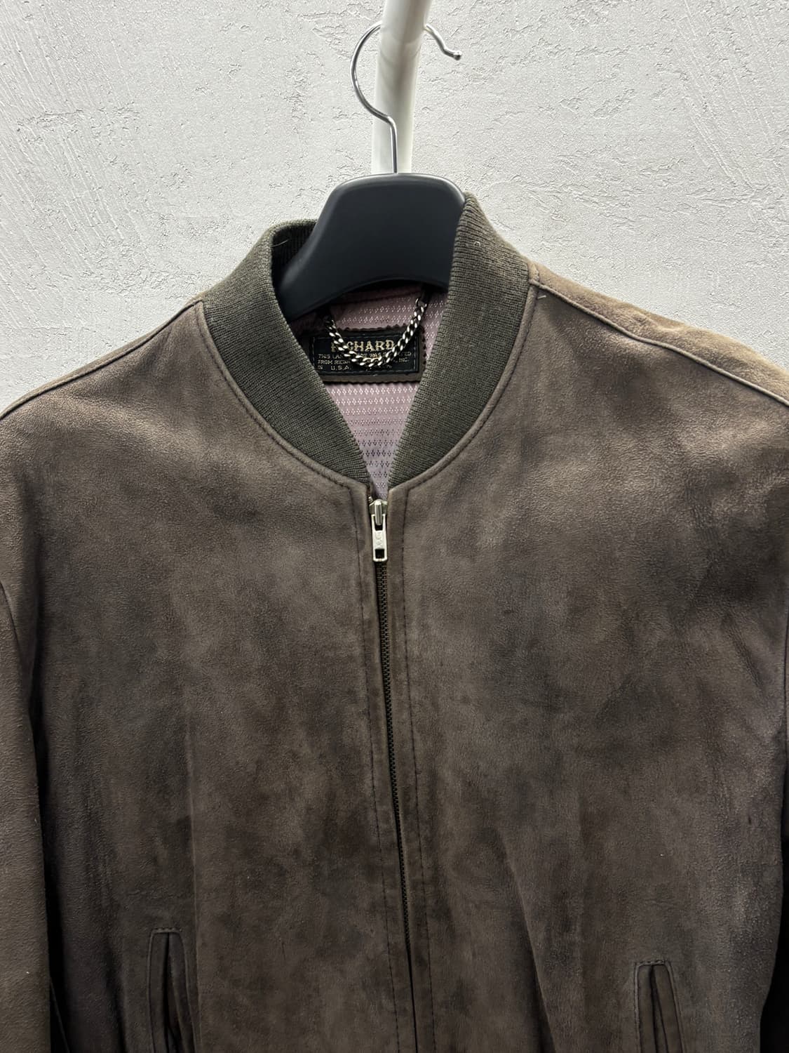 리차드 스웨이드 봄버 자켓 브라운 상품이미지3