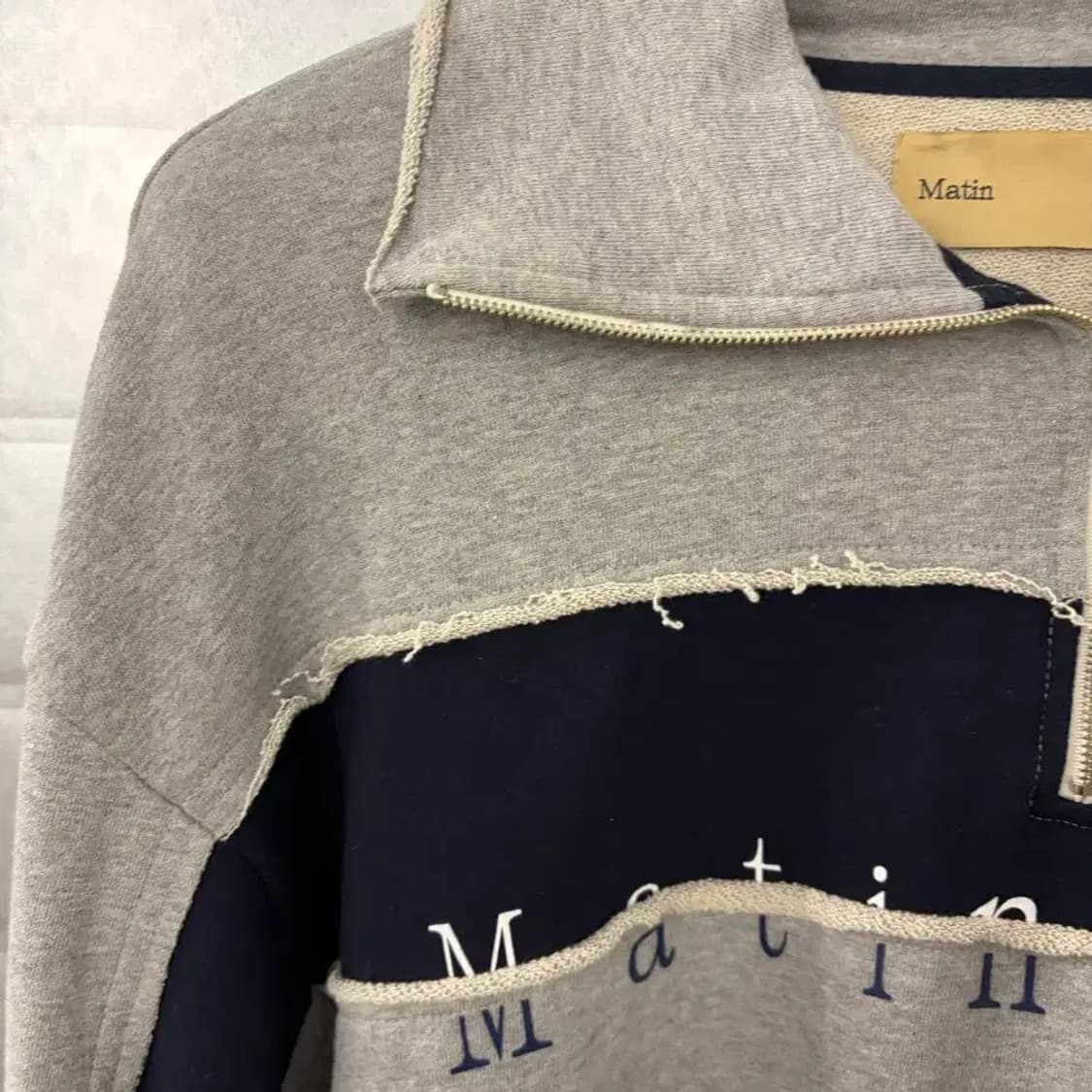 Matin Kim logo half zip sweatshirt S 상품이미지3