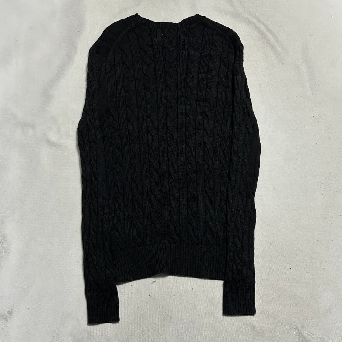 XS 폴로랄프로렌 레드 포니 블랙 케이블 니트 상품이미지3