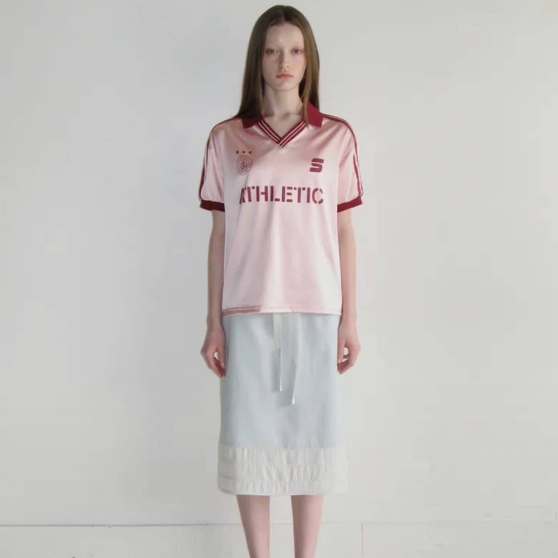 시눈 스포티 트랙 셔츠 핑크 상품이미지2