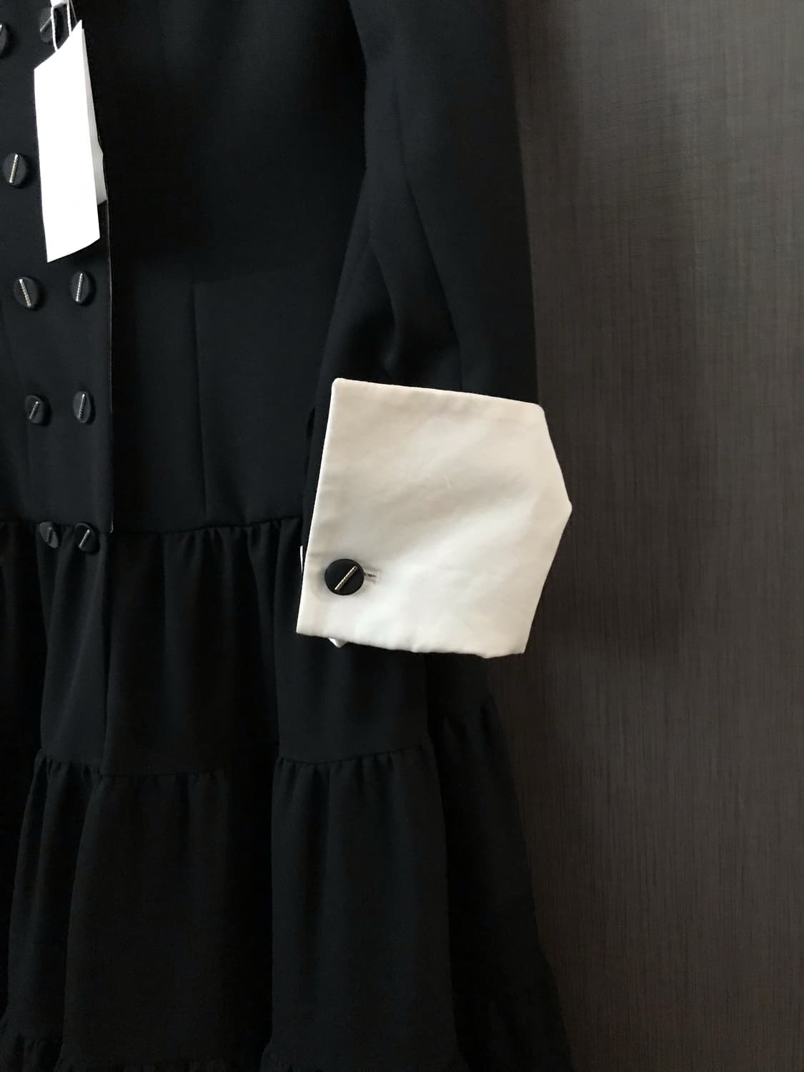 [새상품] 줄로그 JULL-LOG 블랙 화이트 배색 카라 롱 원피스 상품이미지2