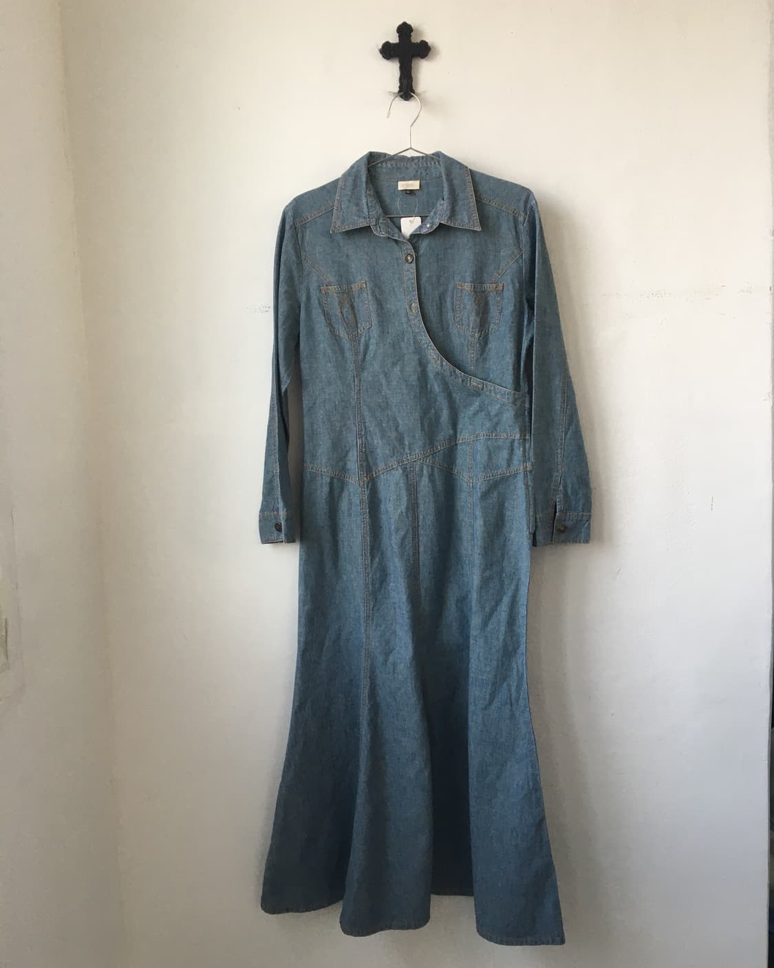 Line detail denim onepiece 상품이미지1