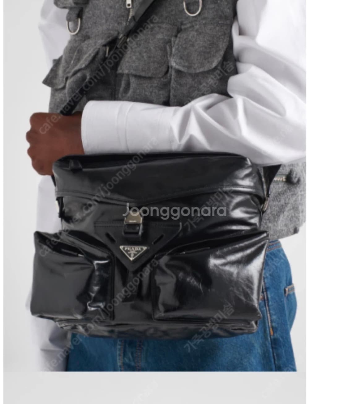 프라다 / 오일 왁스 레더 블랙 크로스백 가죽 메신저백 상품이미지5