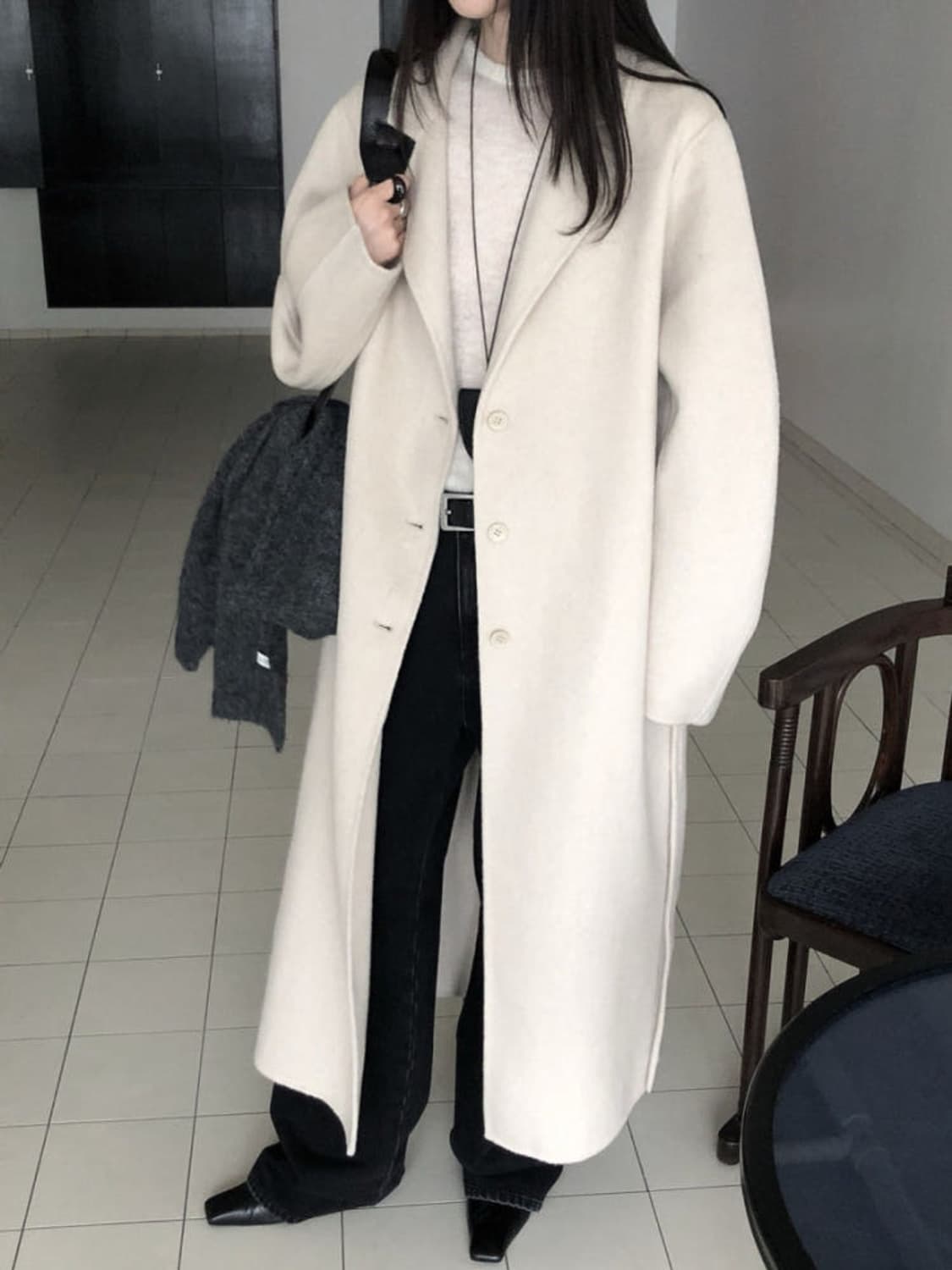 르버터 벌룬 핸드메이드 코트 크림 상품이미지1