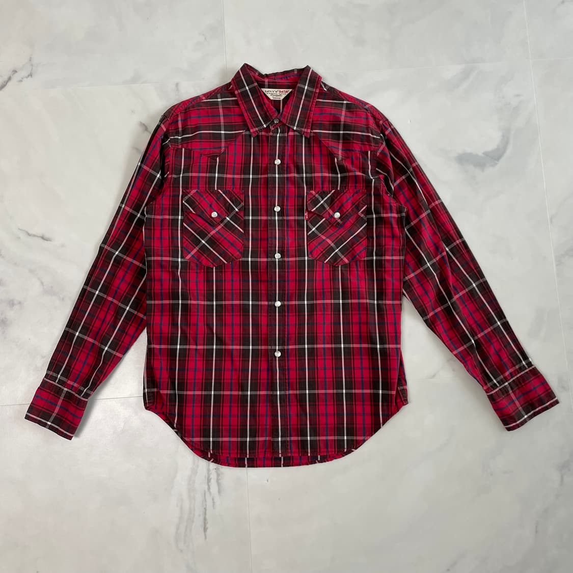 리바이스 빈티지 레드탭 빅요크 웨스턴 체크셔츠 펄스냅 M 상품이미지1