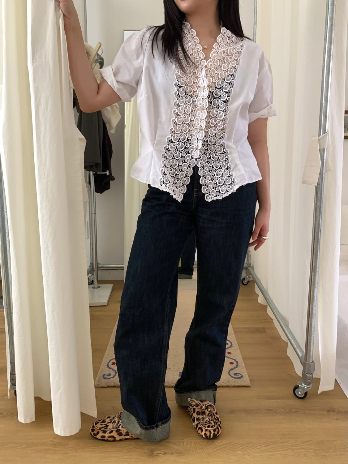 rough lace white shirts (Europe) no no 상품이미지3