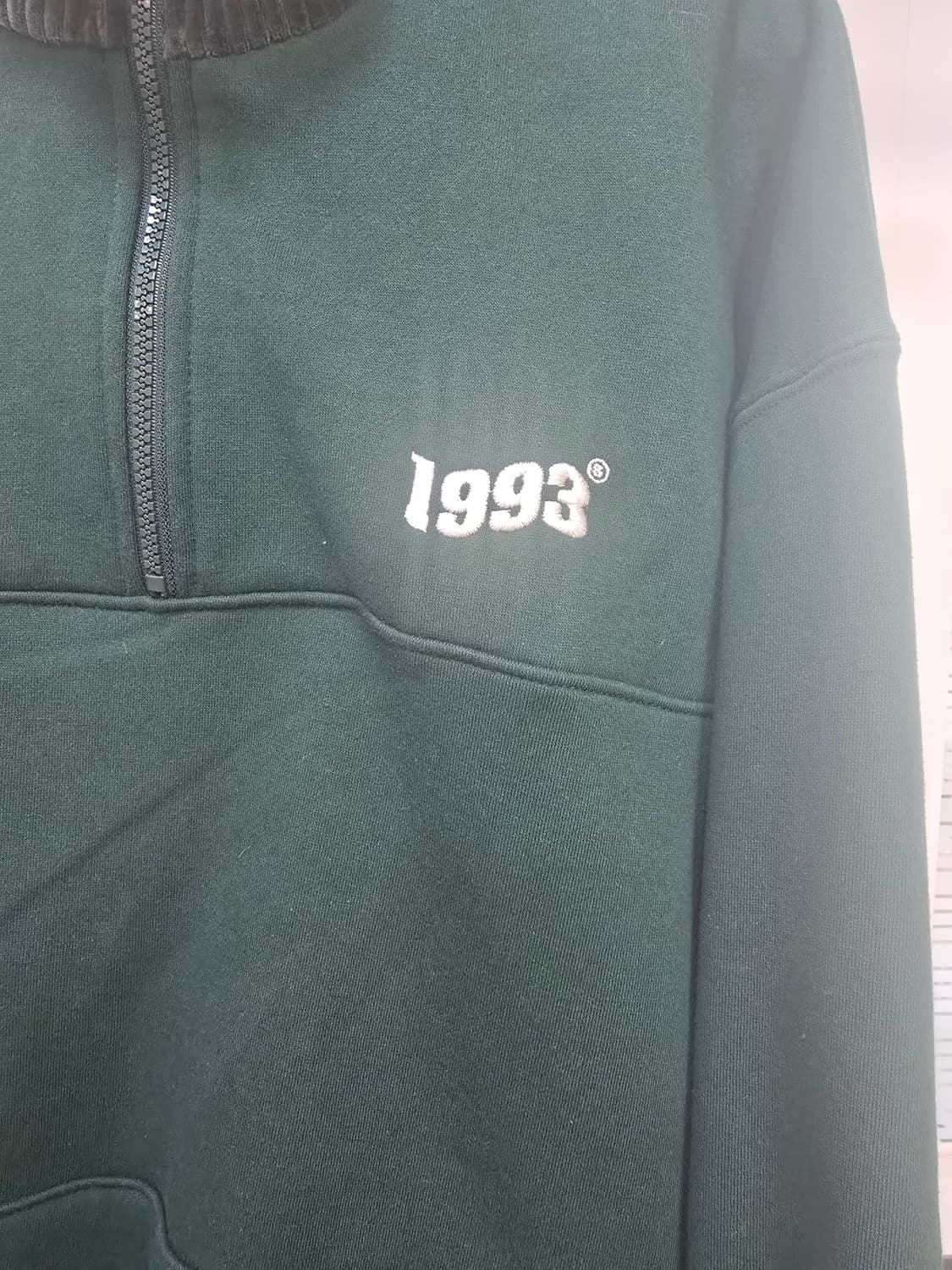 1993스튜디오 반집업 맨투맨 L 오트밀 .초록색 상품이미지6