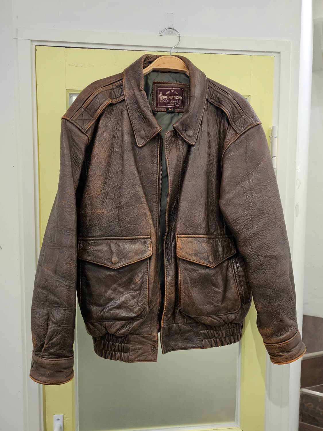 Lold Anthony 에이징 워싱 램스킨 자켓 상품이미지3