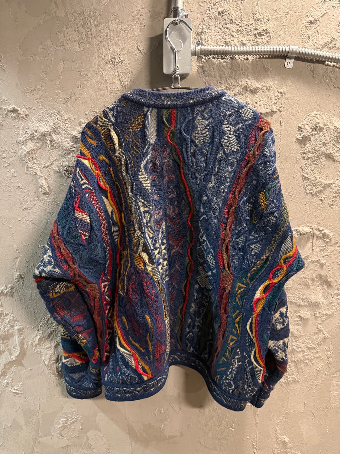 쿠지 COOGI 3D 멀티 패턴 울 니트 블루 S(95-100) 상품이미지5