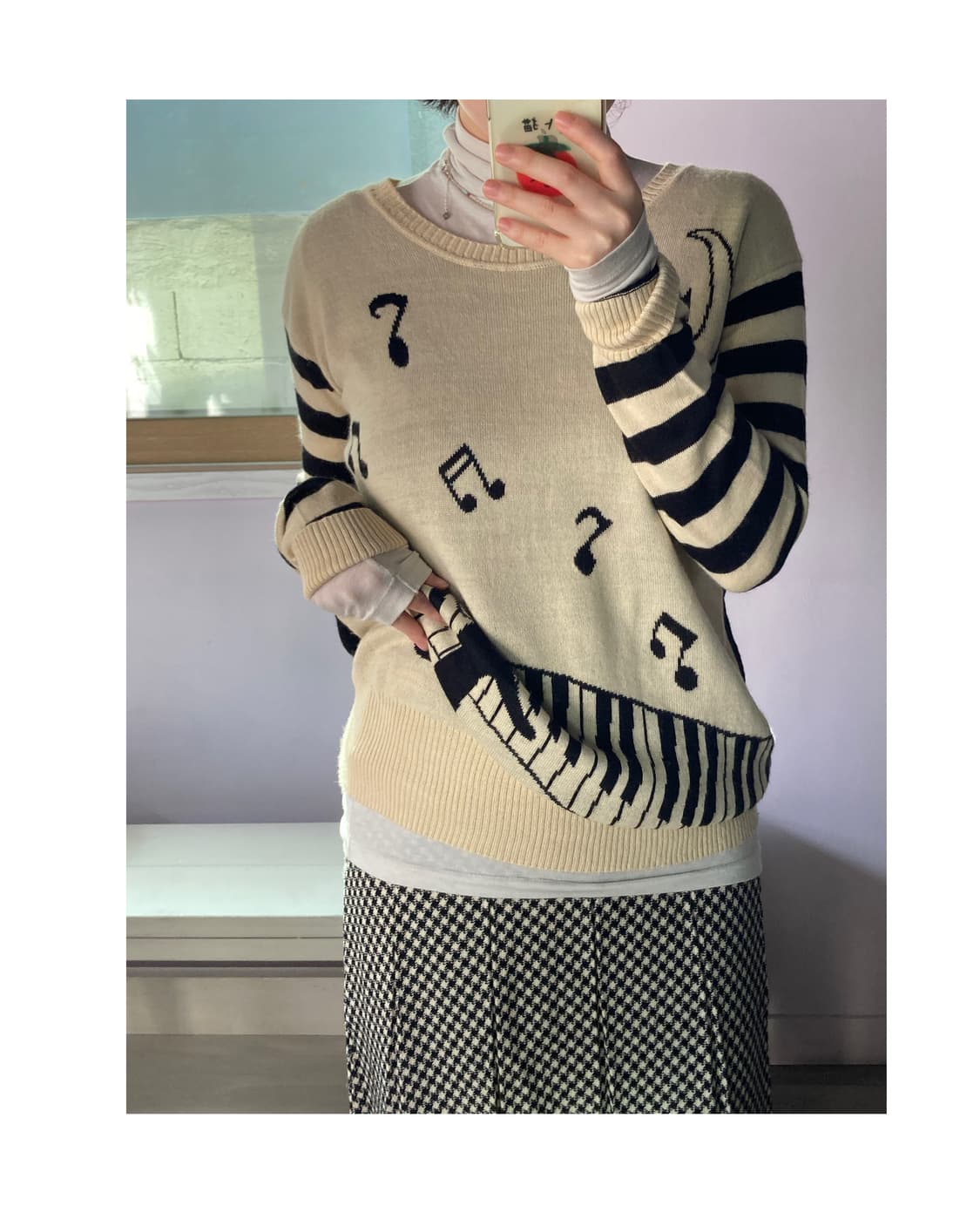 일본빈티지)피아노 치는 네코 니트 🐱 상품이미지5