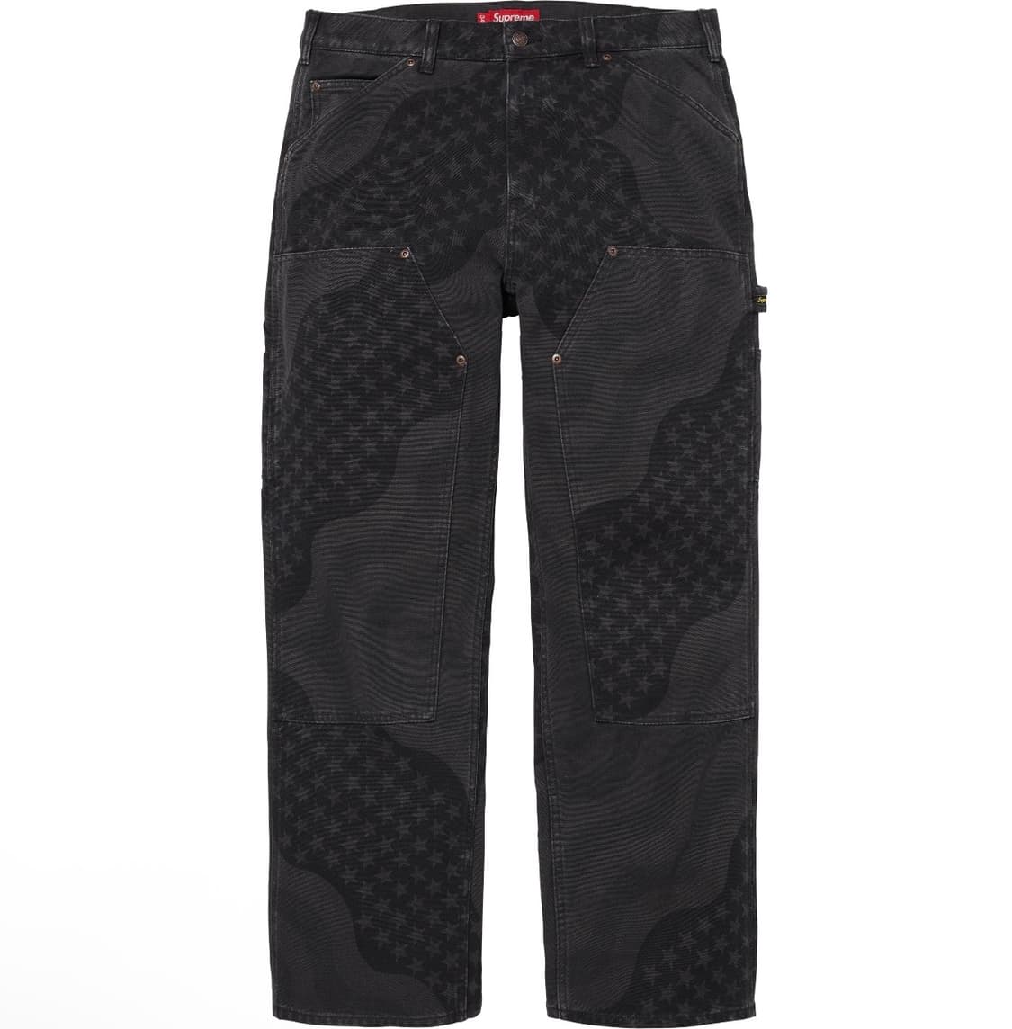 슈프림 플래그 더블 니 페인터 팬츠 블랙 - 26SS 상품이미지1