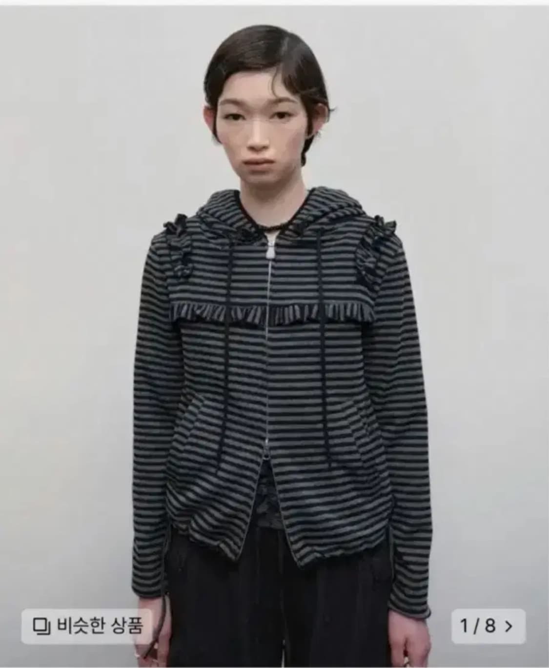 (새상품) 타입서비스 러플 후드집업Ruffled Stripe 스트라이프 상품이미지1