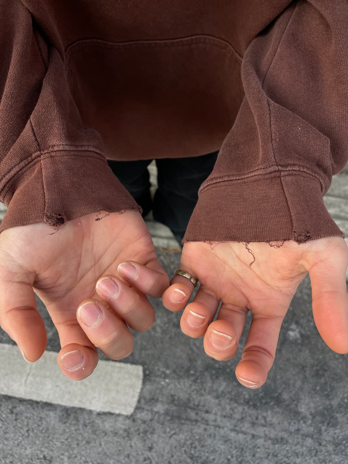 00s Stüssy Faded Brown hoodie 상품이미지4