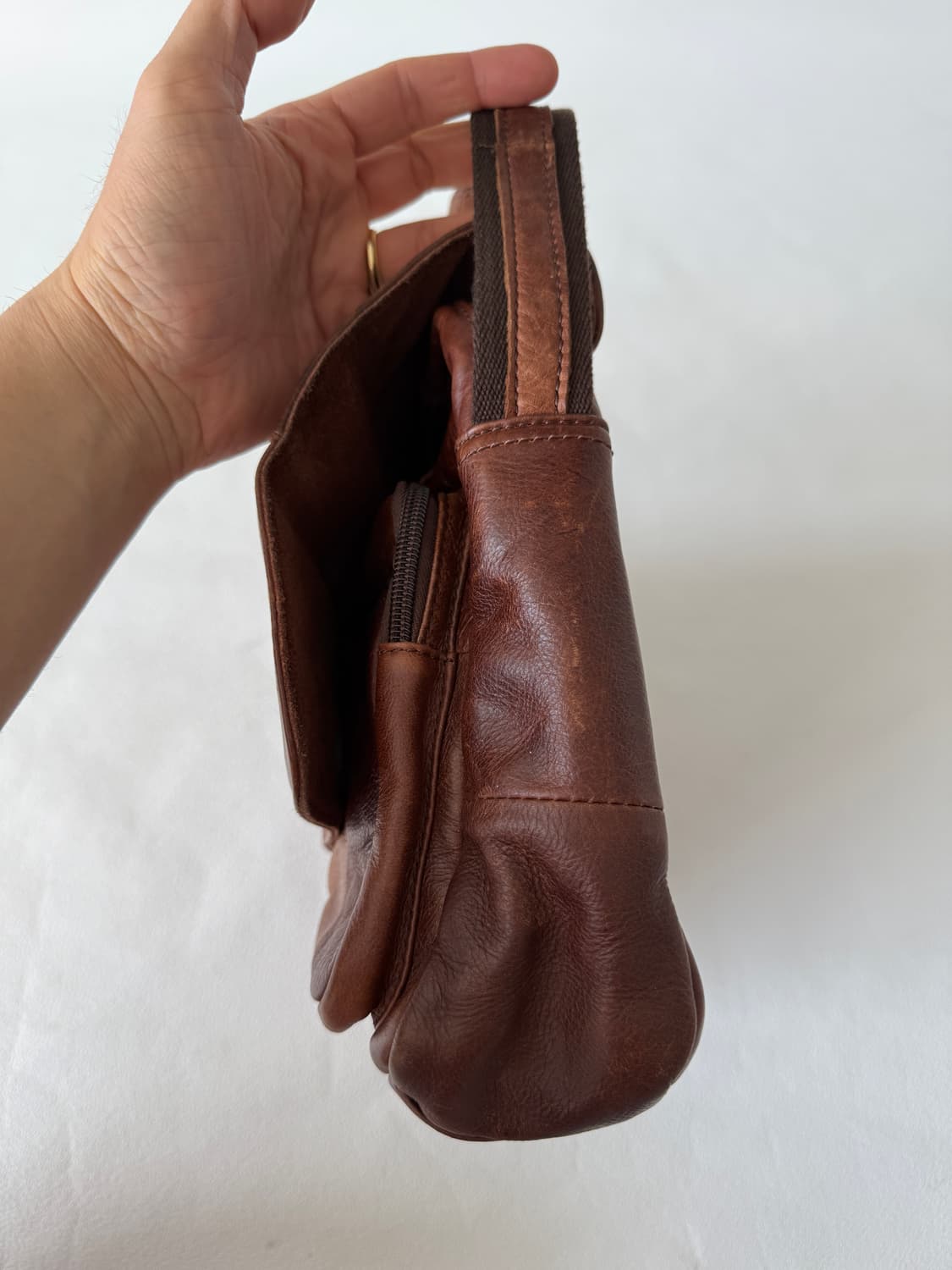 Pre owned 패치워크 레더 숄더 크로스백 상품이미지4