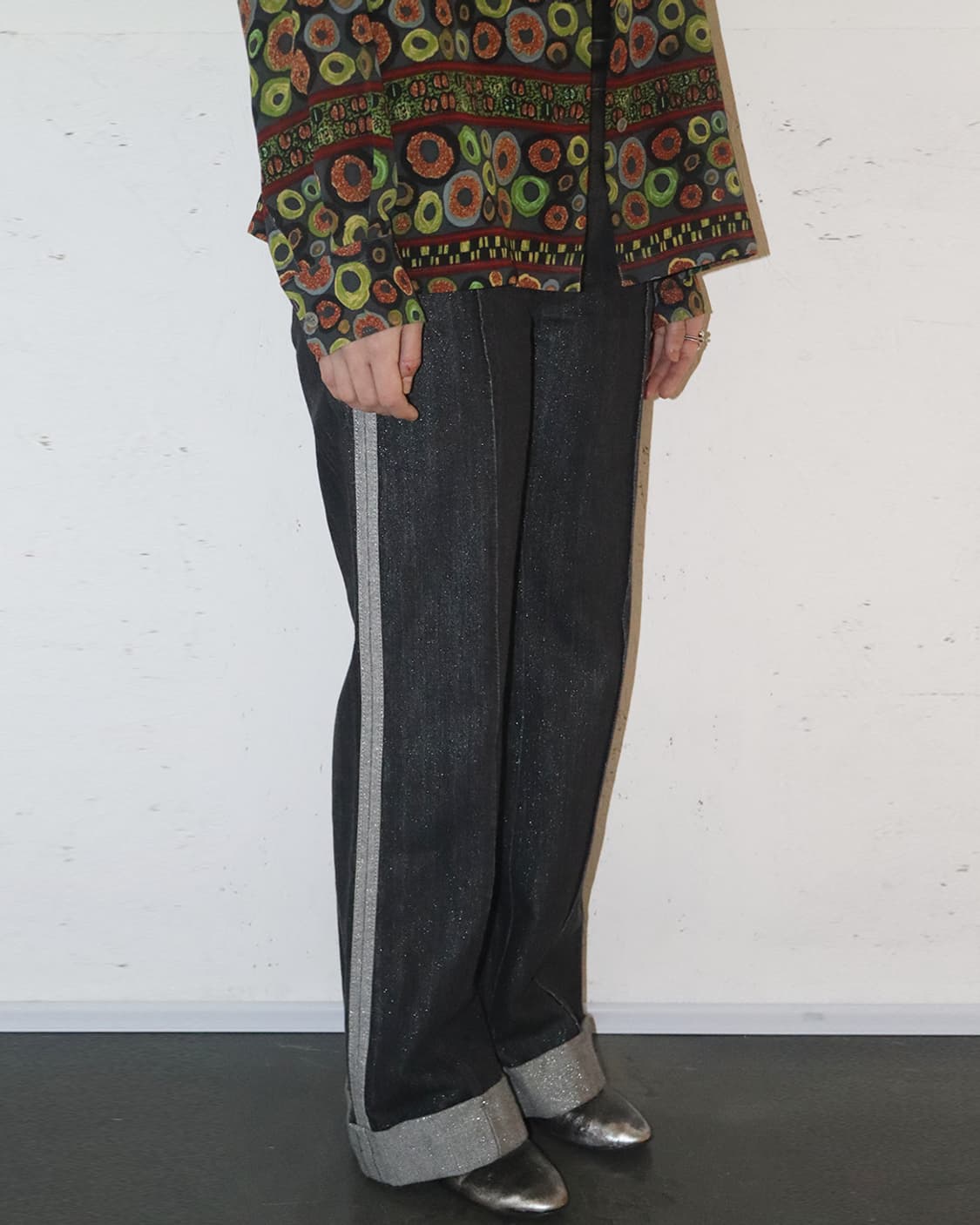 장 폴 고티에 글리터 펄 블랙 데님팬츠 상품이미지2