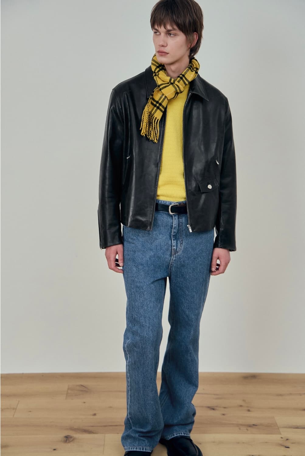 [L] STU 에스티유 램 스킨 레더 가죽 자켓 블랙 상품이미지5