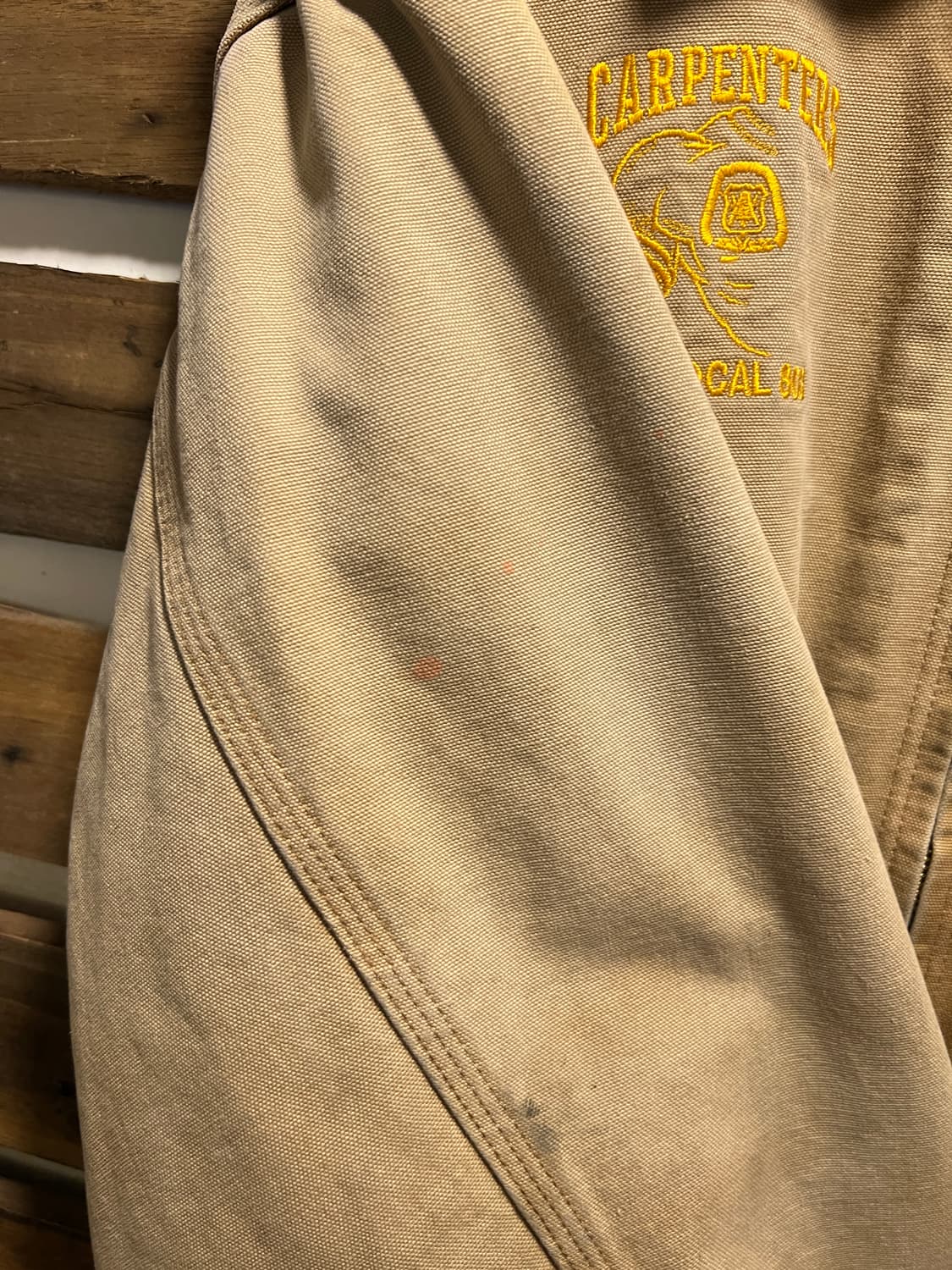 [2XL]칼하트 USA Made 디트로이트 빈티지 워싱 브라운 워크 자켓 상품이미지7