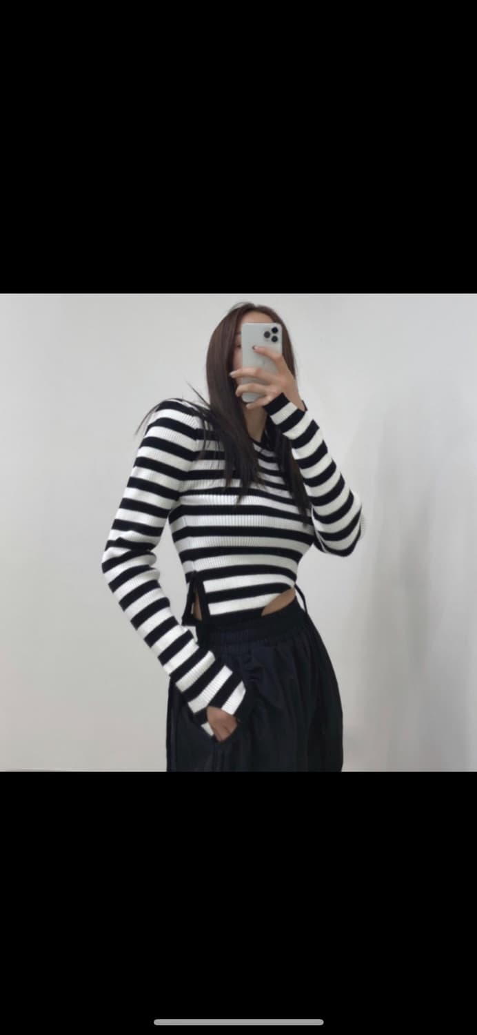 놉(nob) 줄줄이니트 스트라이프 상품이미지1