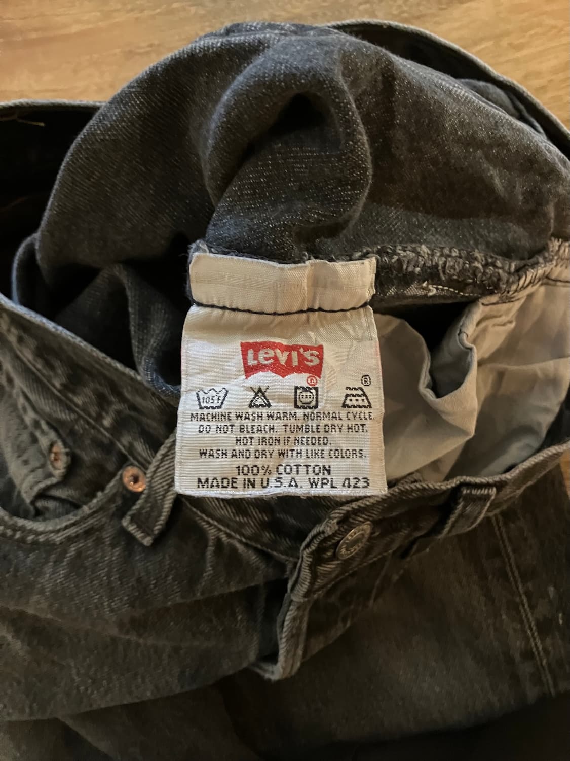 90s USA 빈티지 리바이스 501 블랙 데님 팬츠 상품이미지9