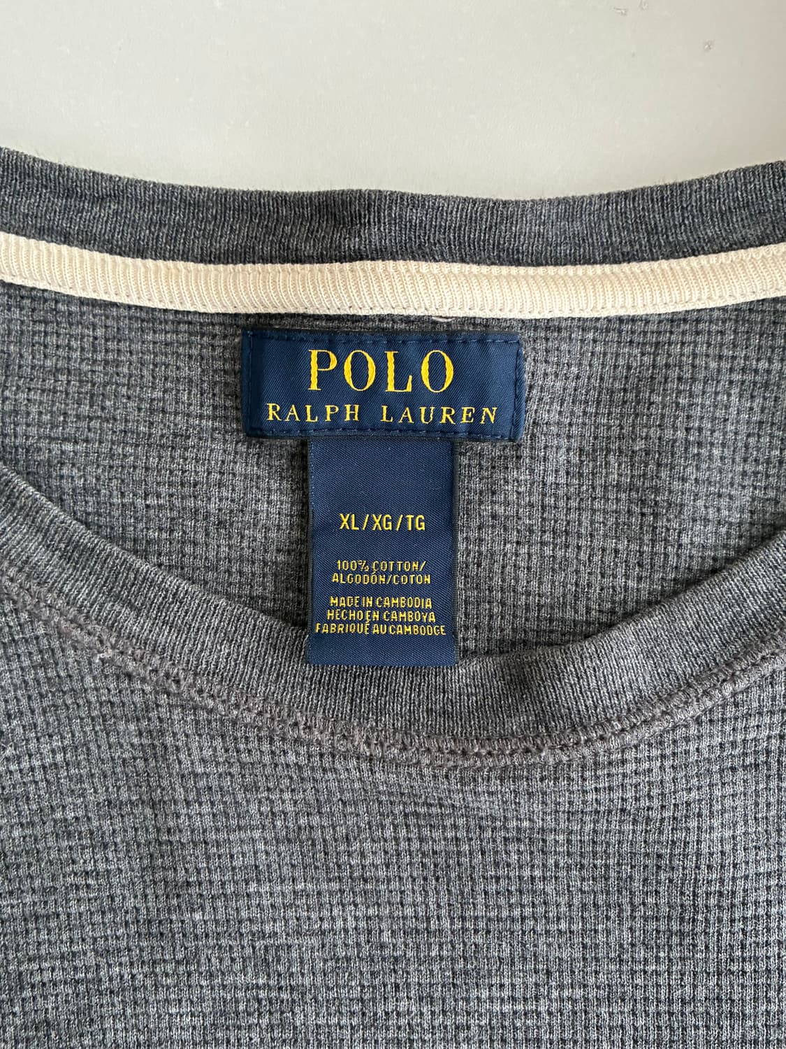 XL) 폴로 랄프로렌 와플 롱슬리브 그레이 상품이미지3