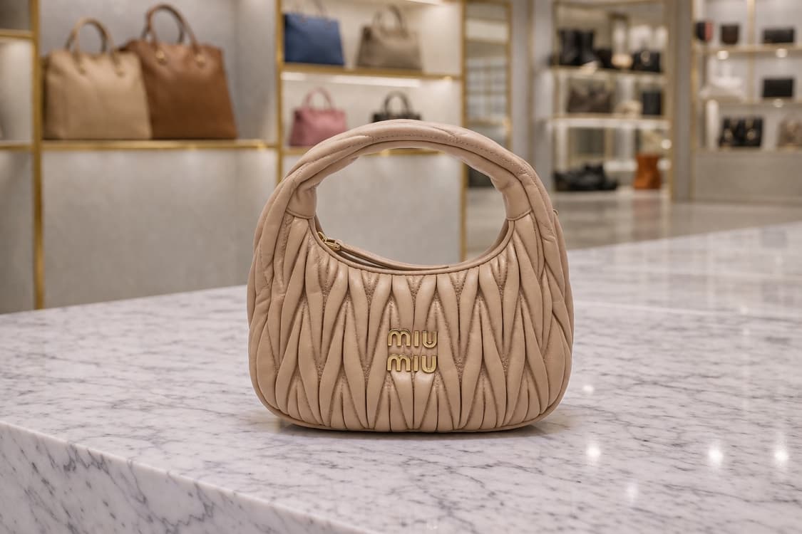 [A급] 미우미우 완더 마테라쎄 나파 레더 호보백 미니 판매합니다!!! 상품이미지1