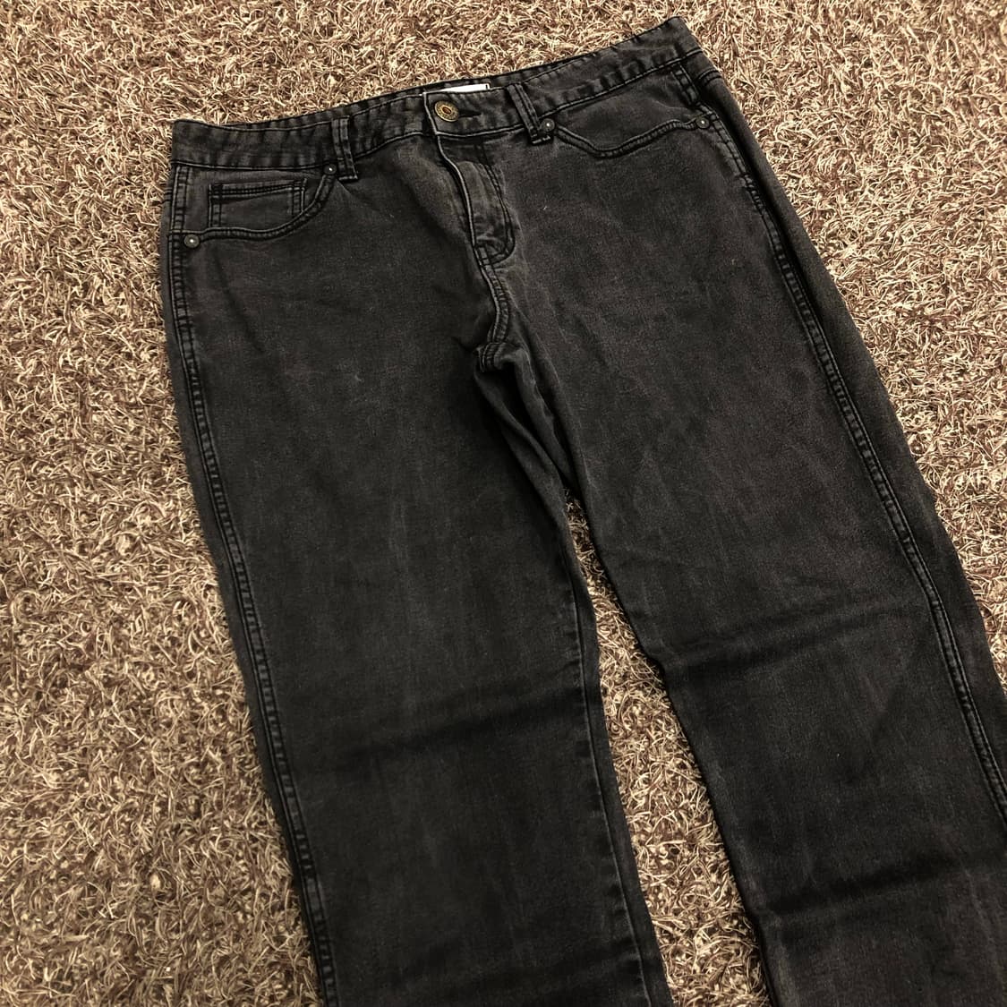 후부 블랙 워싱 데님 팬츠 상품이미지2