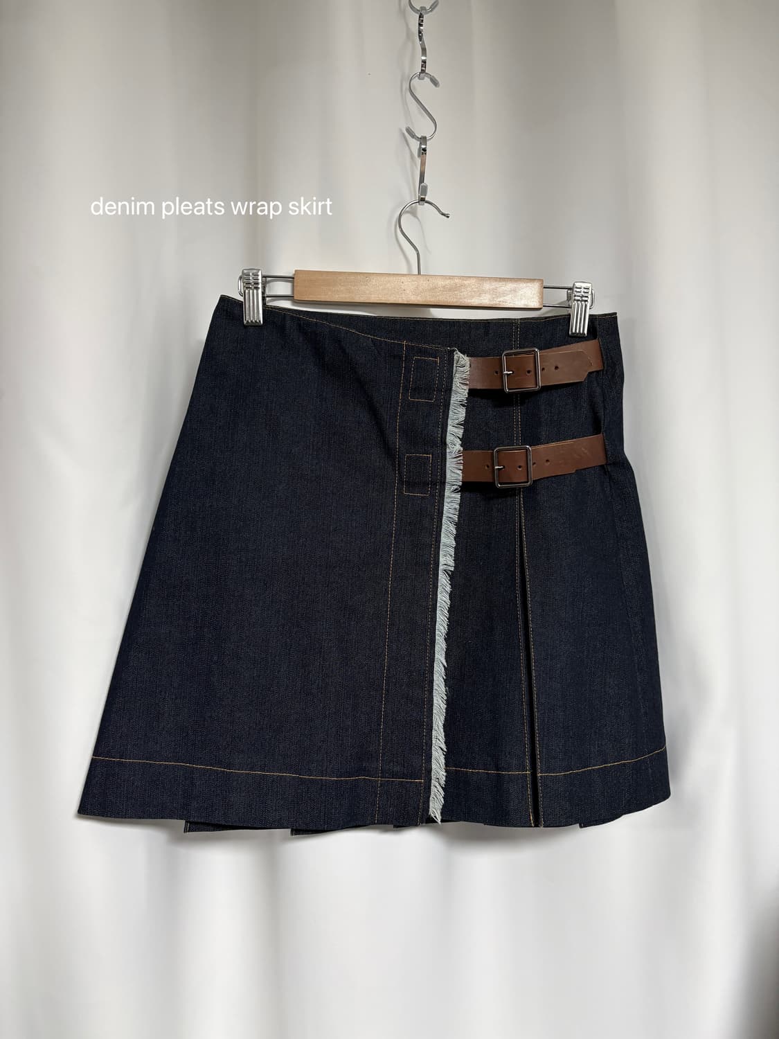 denim pleats wrap skirt 상품이미지1
