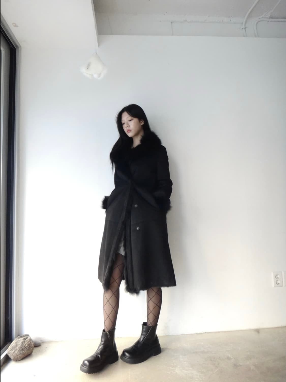 Chic fox fur muston jacket / black 상품이미지5