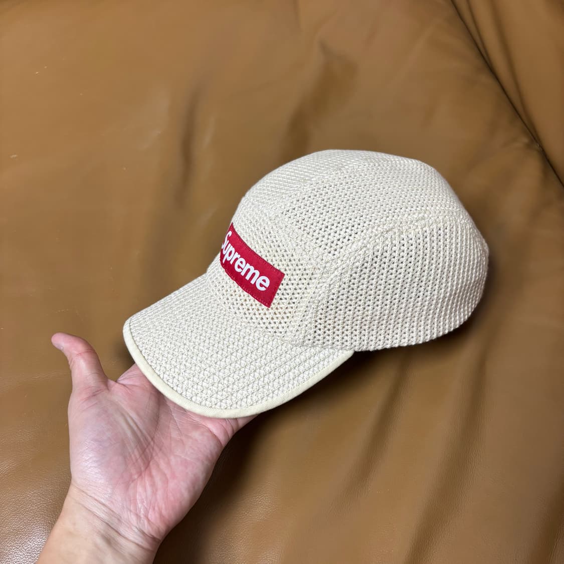 Supreme 슈프림 스트링 메쉬 네츄럴 캠프캡 모자 (Natural) 상품이미지4