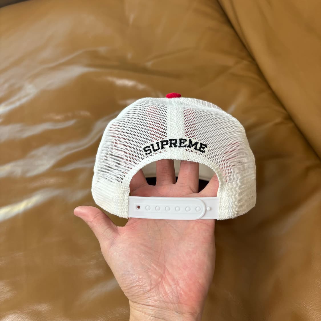 Supreme 슈프림 오일박스 레드 메쉬 6패널 볼캡 모자 (Red) 상품이미지7