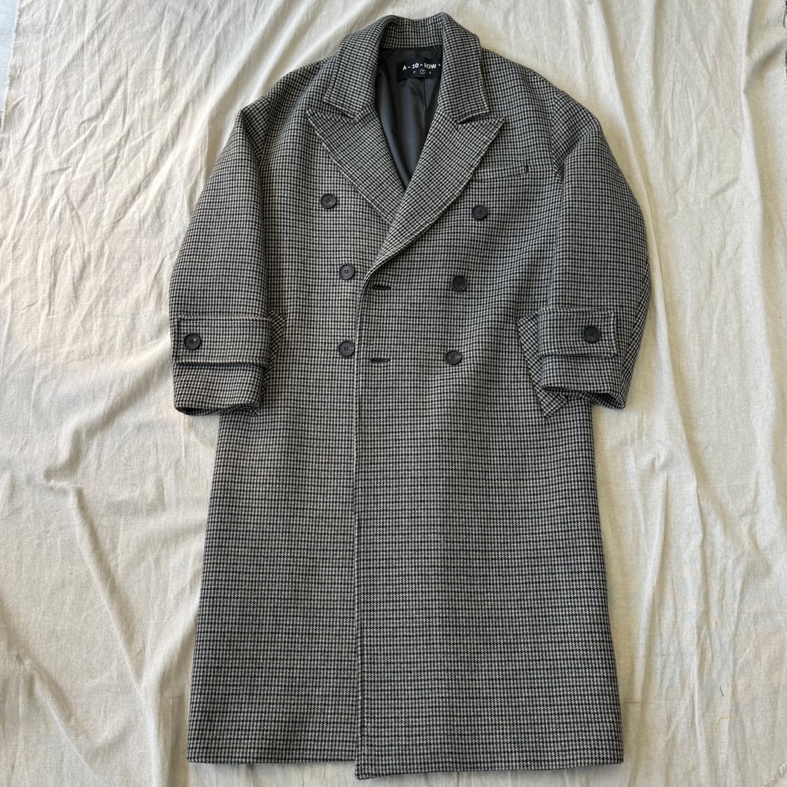 어텐션로우 그린체크 울 더블코트 1(100~) 상품이미지1