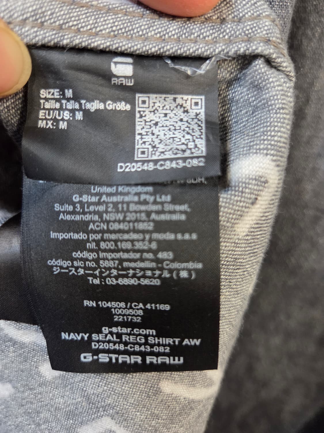 G-Star RAW 그레이 데님 셔츠(M) 상품이미지6