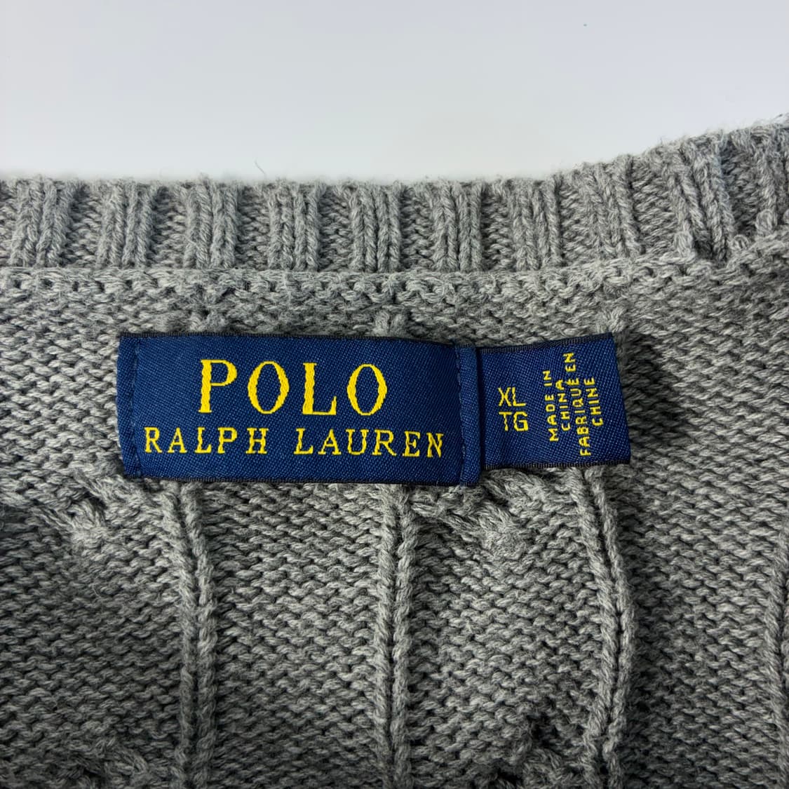 Polo  폴로 랄프로렌 자수 코튼 그레이 꽈배기 니트  상품이미지5