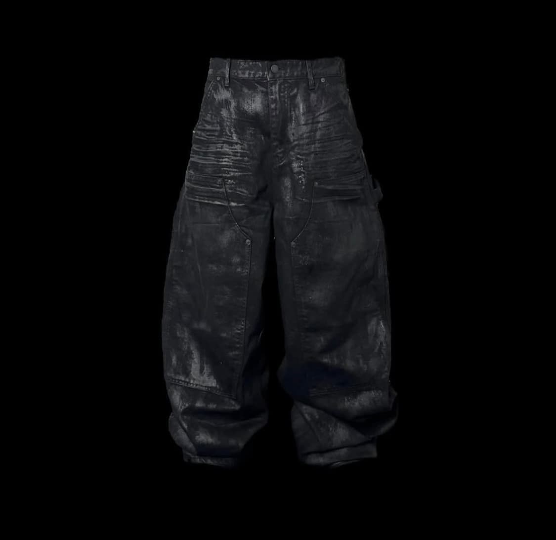 Blur coated wide baggy carpenter jeans 2 상품이미지1