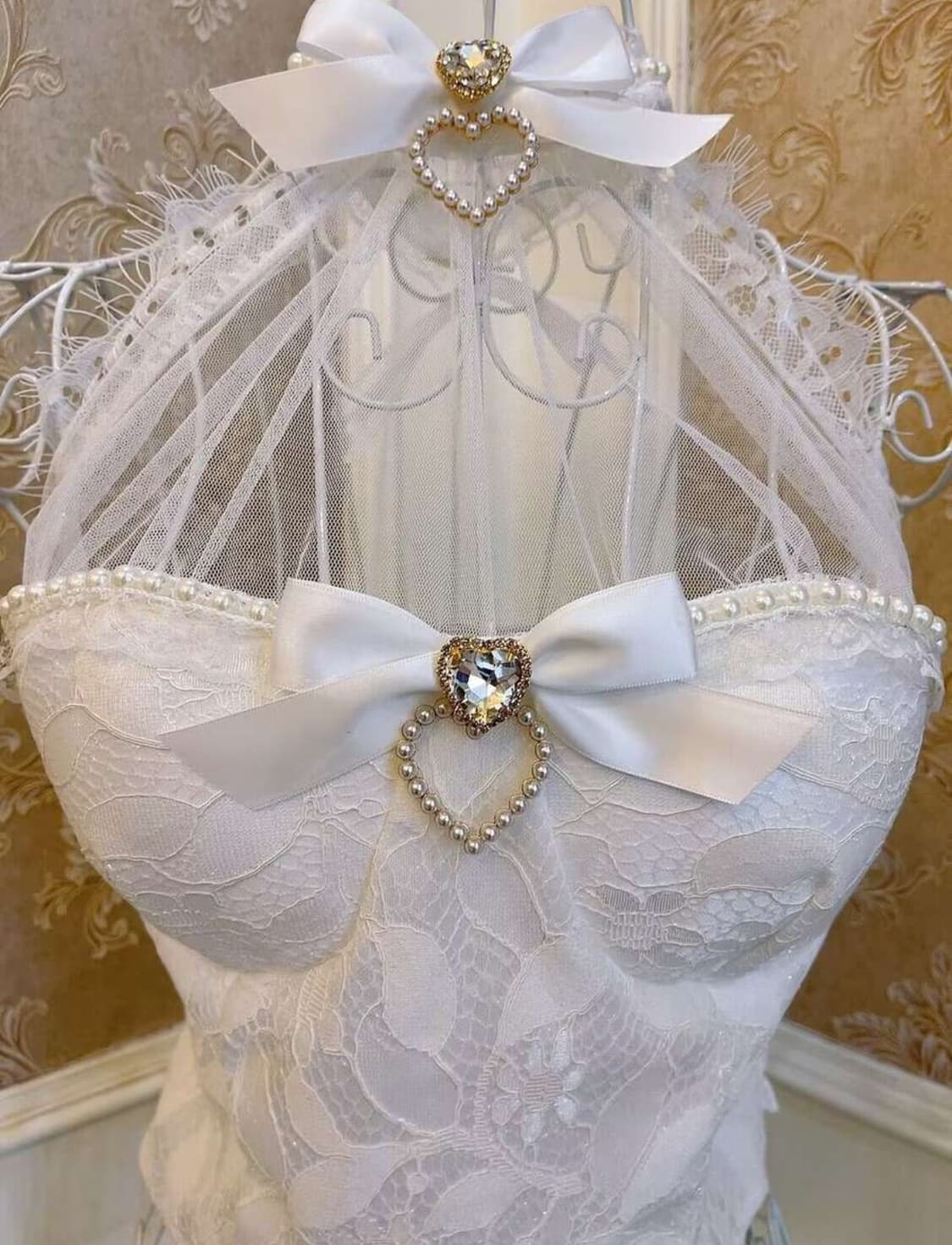 히메갸루 레이스 하트큐빅 리본 탑 상품이미지2