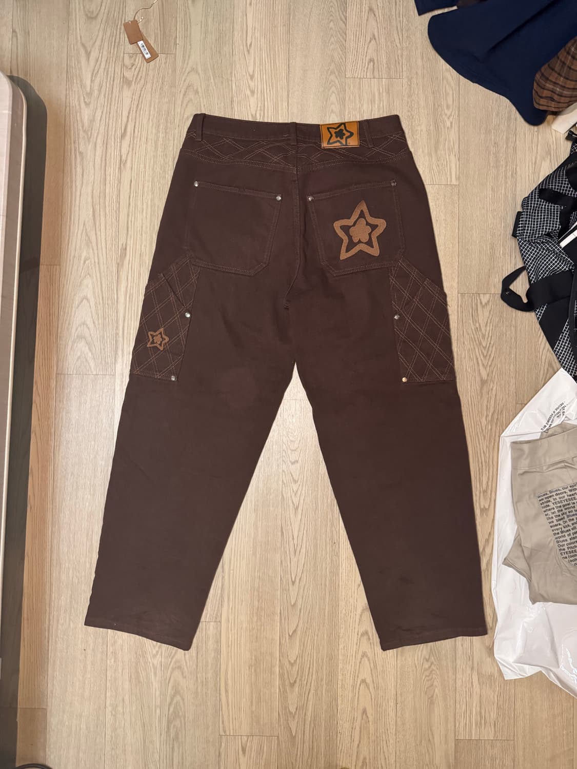 스타팀 Star Team 카펜터 더블니 워크팬츠 브라운 상품이미지2