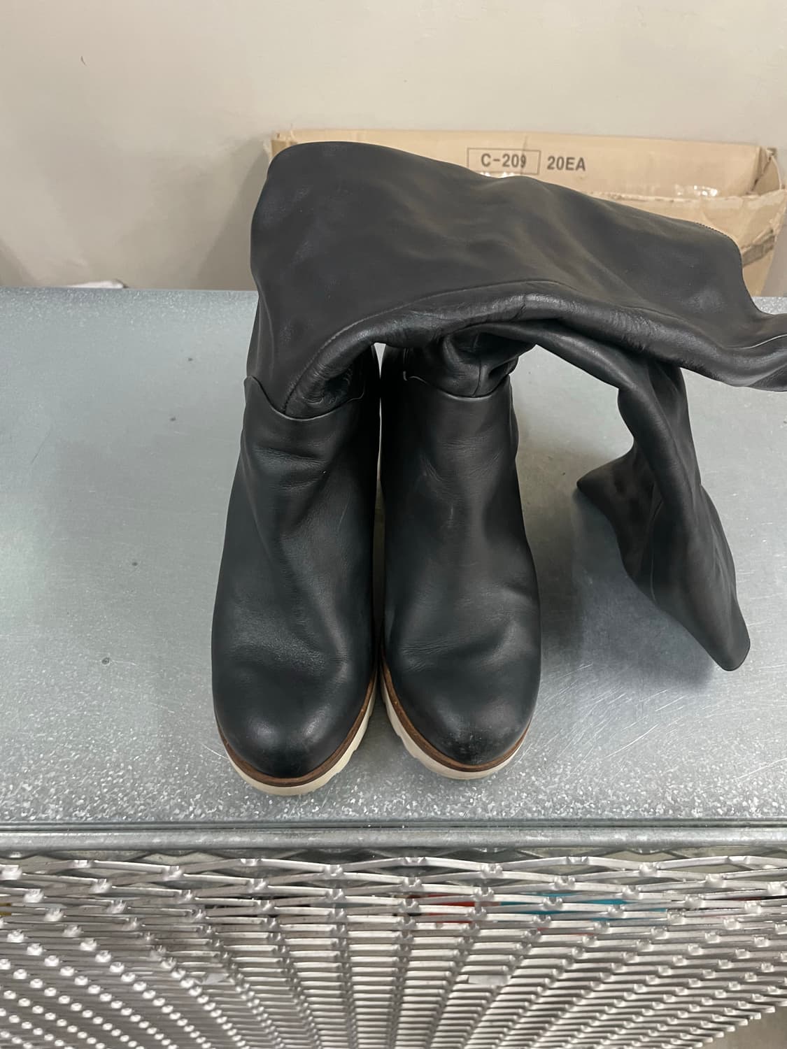 캠퍼 블랙 레더 롱부츠 38 상품이미지5