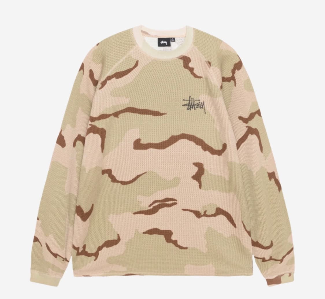 STUSSY 스투시 래글런 써멀 롱슬리브 크루 S / 샌드카모  상품이미지2